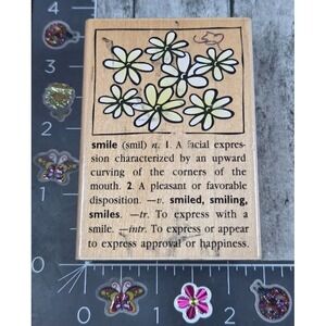 Hero Arts Smile Dictionary Design G2436 Rubber Stamp Wood #U46